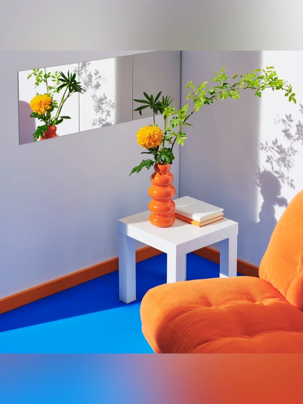 IKEA KÄLLARHALS Orange Modern Stacked Bubble Glass Vase